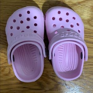 Pink baby crocs